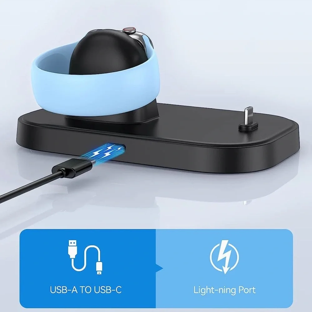 Portable Charger Stand for Apple Watch, 2 in 1 iWatch Charger with USB C Cable